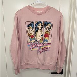 H&M Pink DC Logo Sweatshirt Wonder Woman